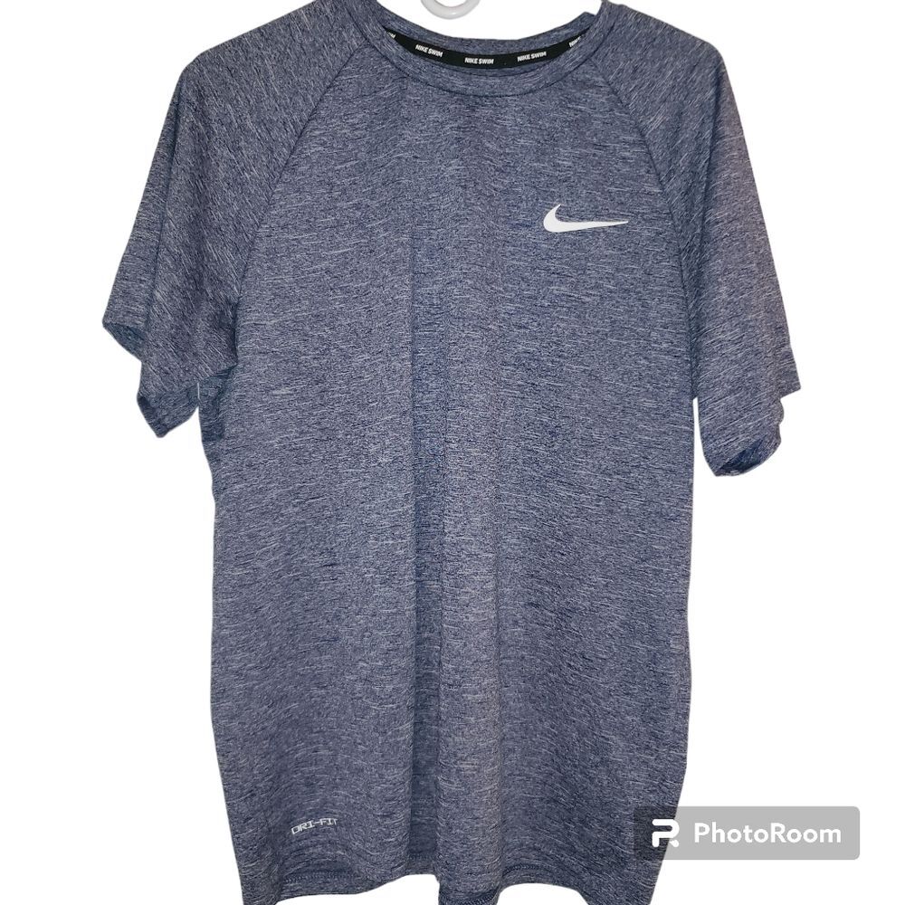 NIKE Swim Men's Dri-Fit Tee-Shirt Blue Sz Large